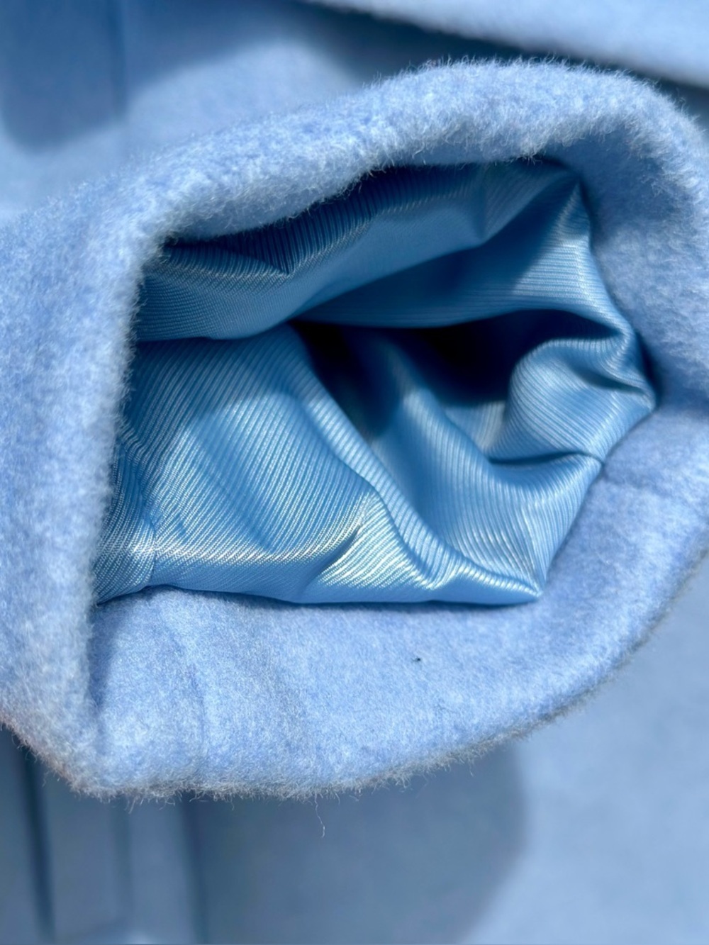 Cole Haan Women’s Pale Blue Wool Blend Lined Draped Shawl Collar Coat - Picture 4 of 16